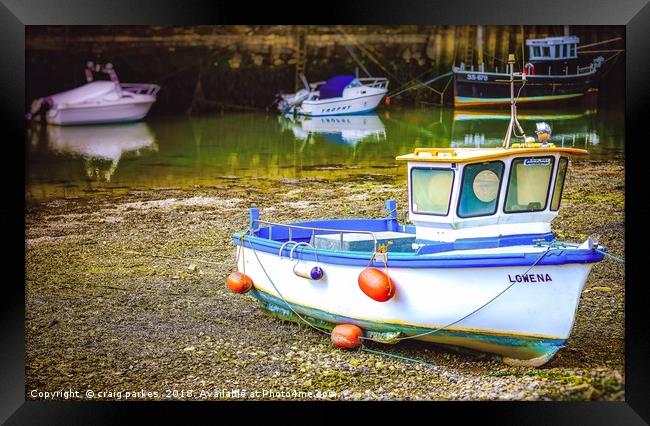 Fishing boat at Hayle harbour Framed Print by craig parkes
