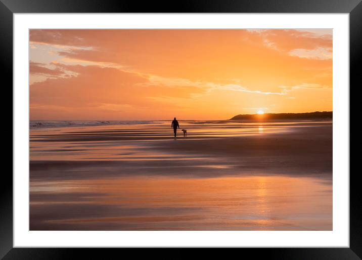 Bamburgh beach sunrise Framed Mounted Print by Tony Higginson