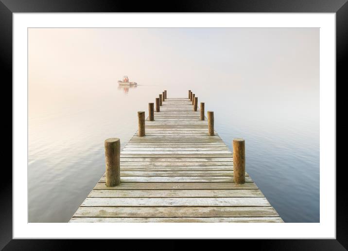 Miller ground jetty, Windermere Framed Mounted Print by Tony Higginson
