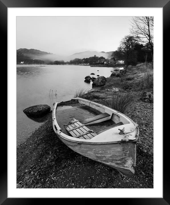Old rowing boat, Ambleside Framed Mounted Print by Tony Higginson