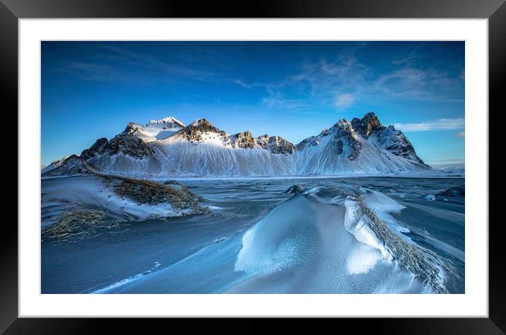 The majestic Vestrahorn Mountain Iceland Framed Mounted Print by Gareth Morris