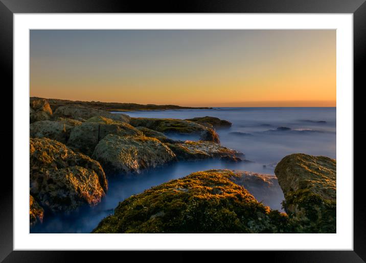 Sunset over the rocks, Cyprus Framed Mounted Print by James Daniel