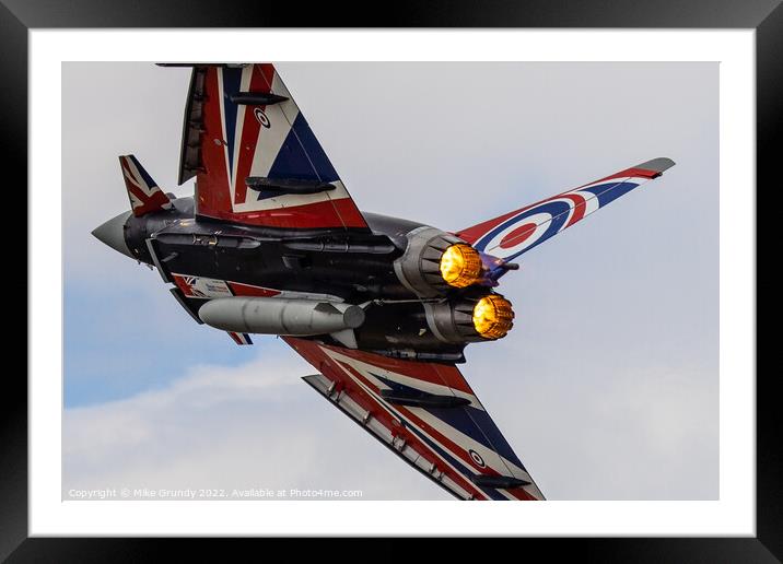RAF Typhoon - Blackjack Framed Mounted Print by Mike Grundy