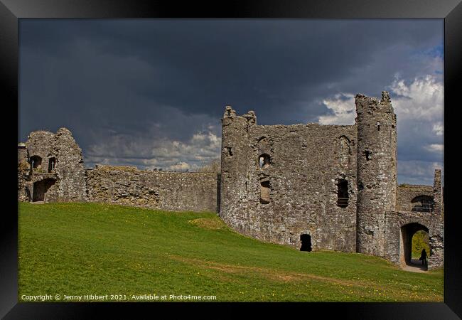Llansteffen castle in Carmarthenshire, South Wales Framed Print by Jenny Hibbert