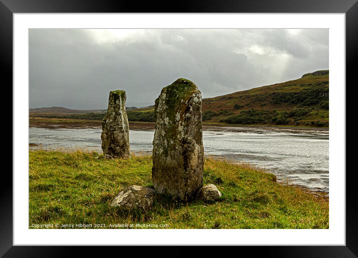 Kensaleyre Standing stones, Isle of Skye Framed Mounted Print by Jenny Hibbert