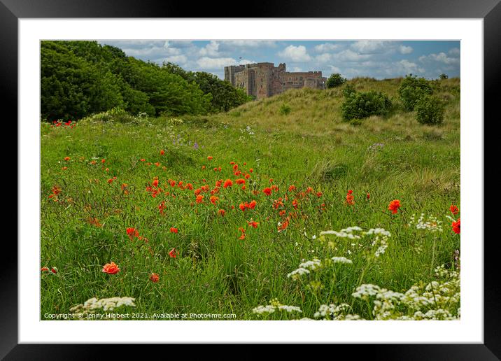 Bamburgh Castle in Northumberland Framed Mounted Print by Jenny Hibbert