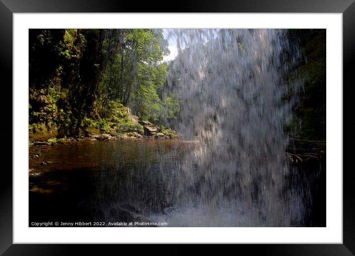 View behind Sgwd Gwladys waterfall Neath Framed Mounted Print by Jenny Hibbert