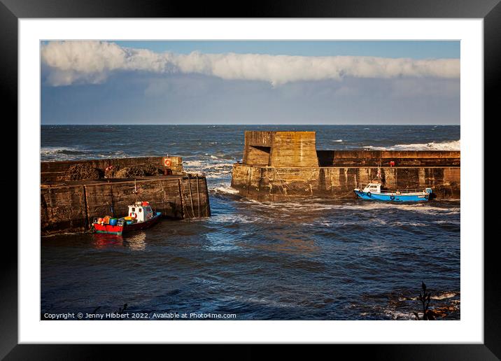 Craster Harbour Northumberland Framed Mounted Print by Jenny Hibbert