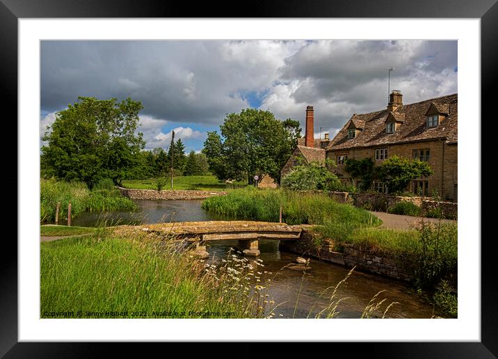 Cotswolds village of Lower Slaughter Framed Mounted Print by Jenny Hibbert