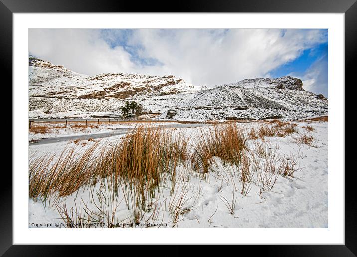Cwmorthin on a winters morning North Wales Framed Mounted Print by Jenny Hibbert