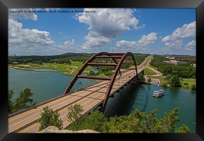 Pennybacker bridge Austin Texas Framed Print by Jenny Hibbert