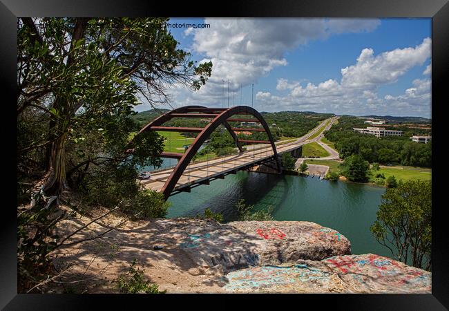 View of Pennybacker bridge, Austin, Texas Framed Print by Jenny Hibbert