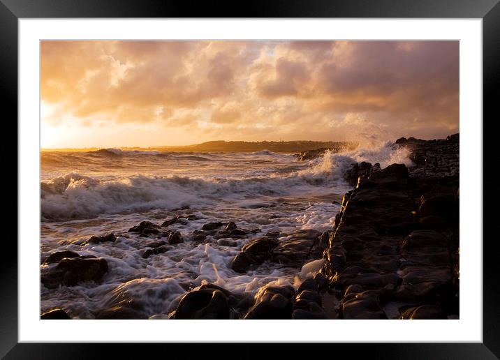 Ogmore on Sea at sunset Framed Mounted Print by Jenny Hibbert