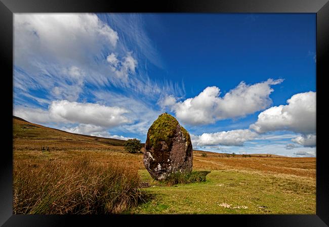 Maen Llia rock in Brecon Beacons Framed Print by Jenny Hibbert