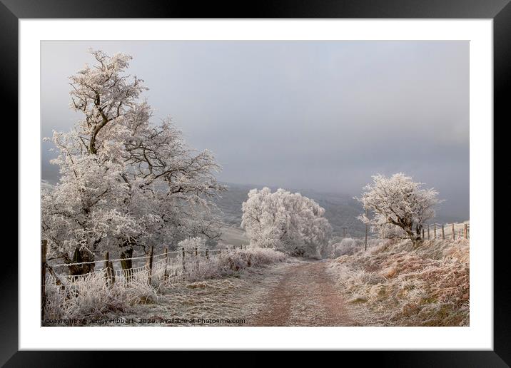 Drovers way on a very wintery morning Framed Mounted Print by Jenny Hibbert