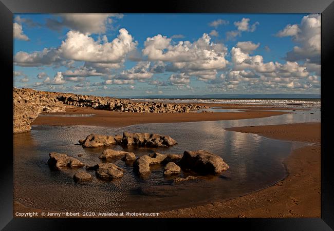 Rock pool at Ogmore on sea Framed Print by Jenny Hibbert