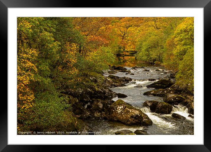 River near to Capel Curig at autumn time Framed Mounted Print by Jenny Hibbert