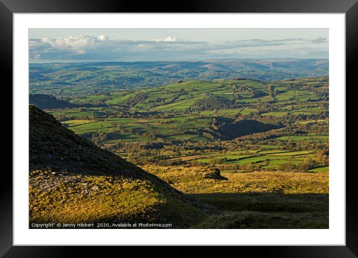 Stunning view from Black Mountain across to Brecon Framed Mounted Print by Jenny Hibbert