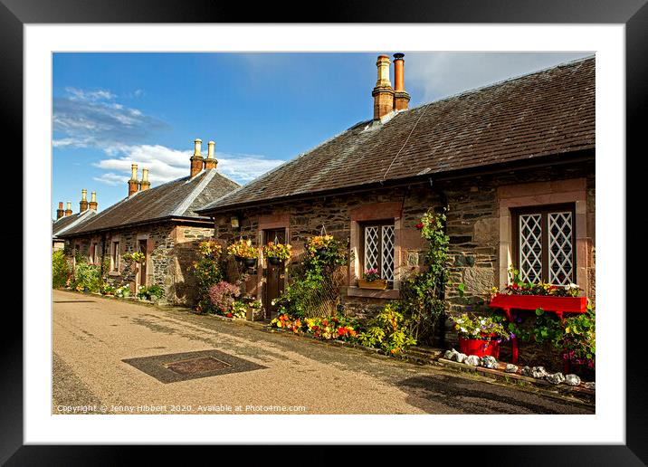 Luss village slate cottages Framed Mounted Print by Jenny Hibbert