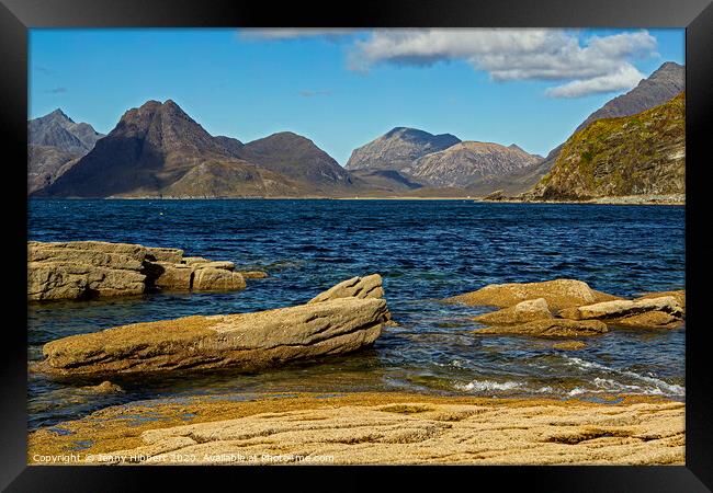 Cuillins from the Loch Scavaig in Elgol Framed Print by Jenny Hibbert