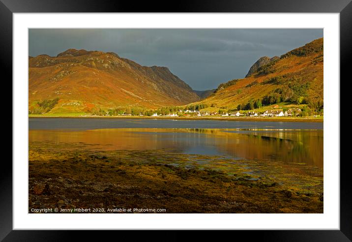 Looking across Loch Long to village of Dornie Framed Mounted Print by Jenny Hibbert