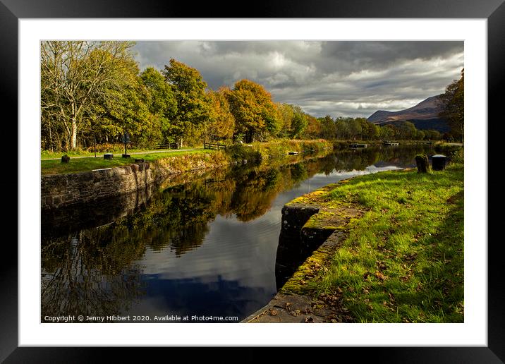 Corpach Caledonian canal with Ben Nevis Framed Mounted Print by Jenny Hibbert