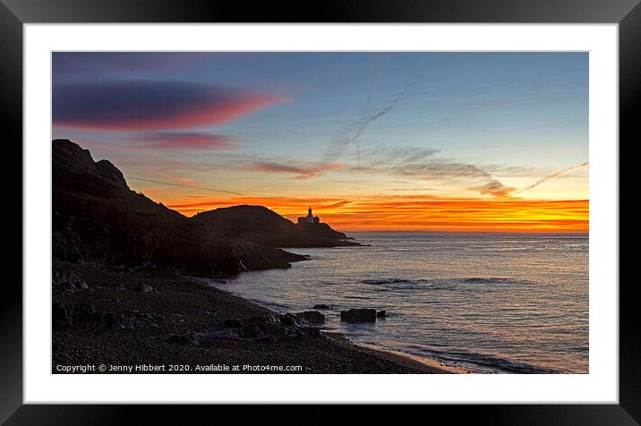 Bracelet Bay as dawn breaks Framed Mounted Print by Jenny Hibbert