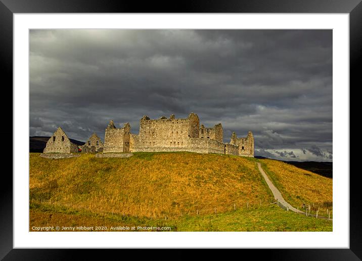 View of Ruthven Barracks on a stormy afternoon Framed Mounted Print by Jenny Hibbert