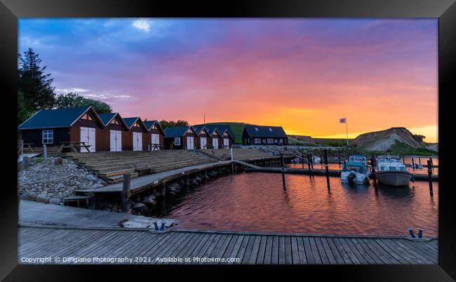 Sunset at Ejerslev Havn Framed Print by DiFigiano Photography