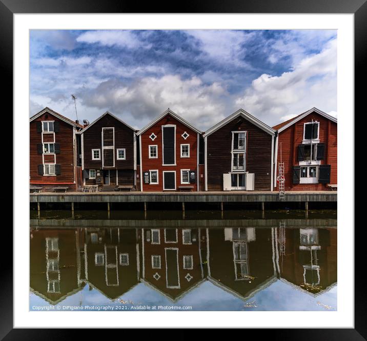 Hudiksvall Waterfront Framed Mounted Print by DiFigiano Photography