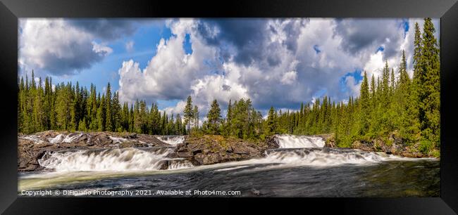 Dimforsen Falls Panorama Framed Print by DiFigiano Photography
