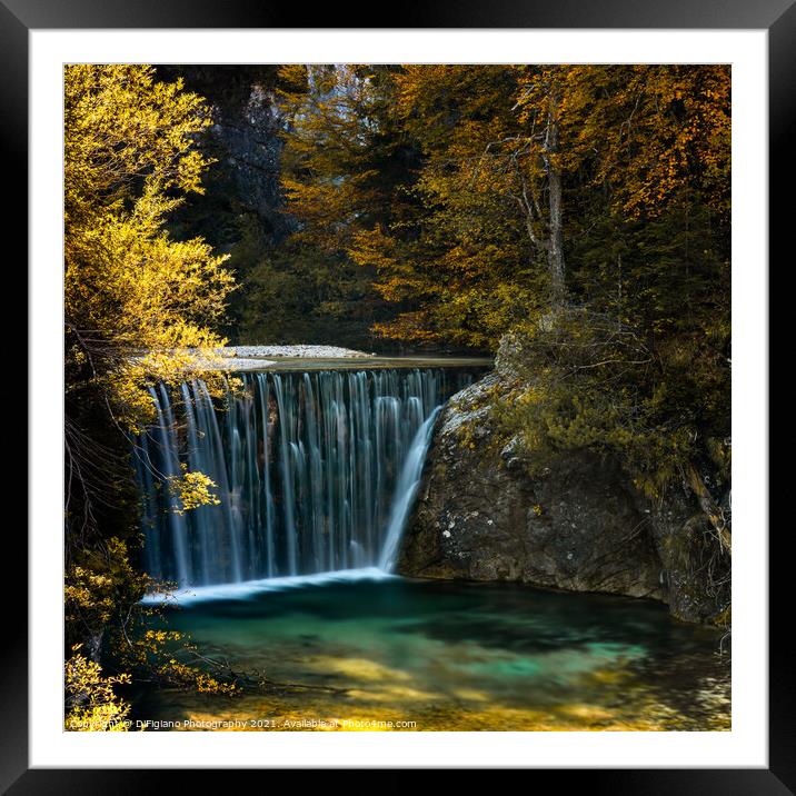 Pisnica Waterfall Framed Mounted Print by DiFigiano Photography