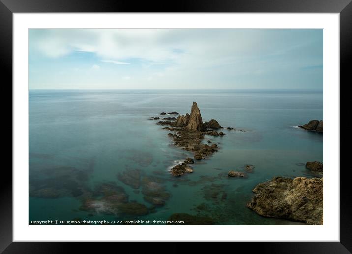 The Las Sirenas cliffs and reef in Cabo de Gata Framed Mounted Print by DiFigiano Photography