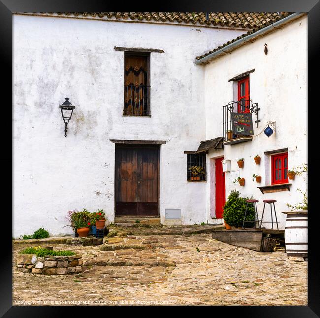 Castellar Town Square Corner Framed Print by DiFigiano Photography