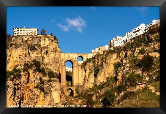 Ronda and the Puente Nuevo over El Tajo Gorge  Framed Print by DiFigiano Photography