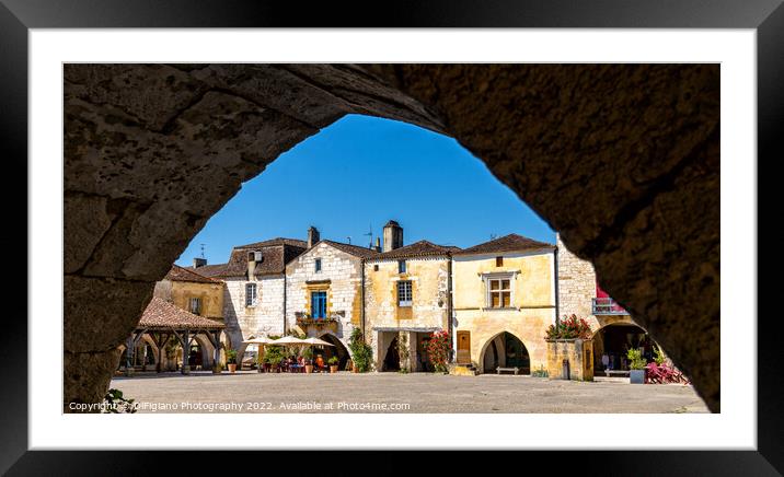 Monpazier Village Square Framed Mounted Print by DiFigiano Photography