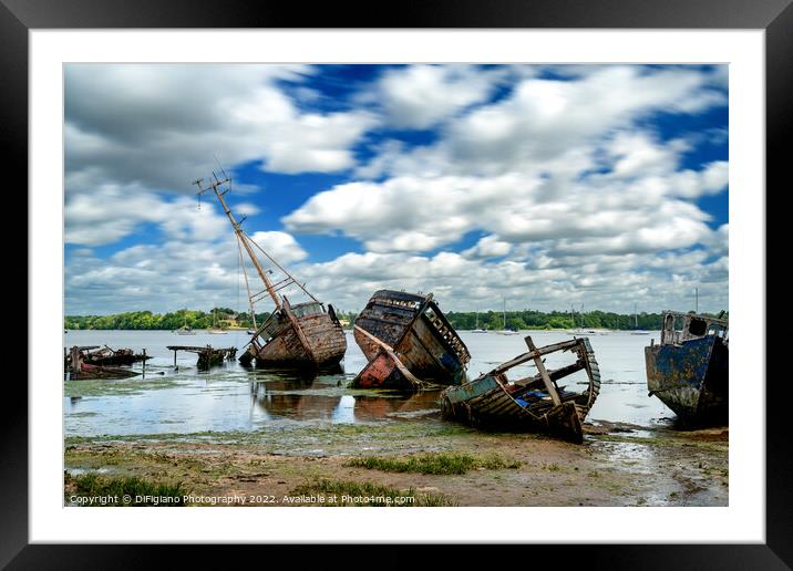 Pin Mill Boat Graveyard Framed Mounted Print by DiFigiano Photography