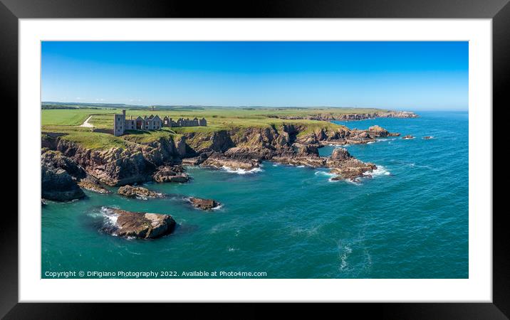 Slains Castle Panorama Framed Mounted Print by DiFigiano Photography