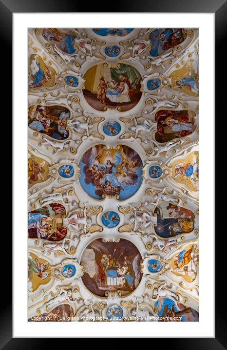 The Castle Chapel Ceiling at Bojnice Framed Mounted Print by DiFigiano Photography