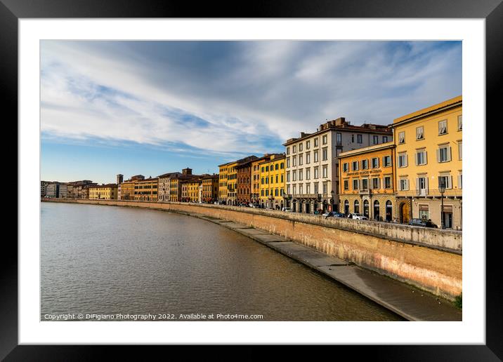 Pisa Riverfront Framed Mounted Print by DiFigiano Photography