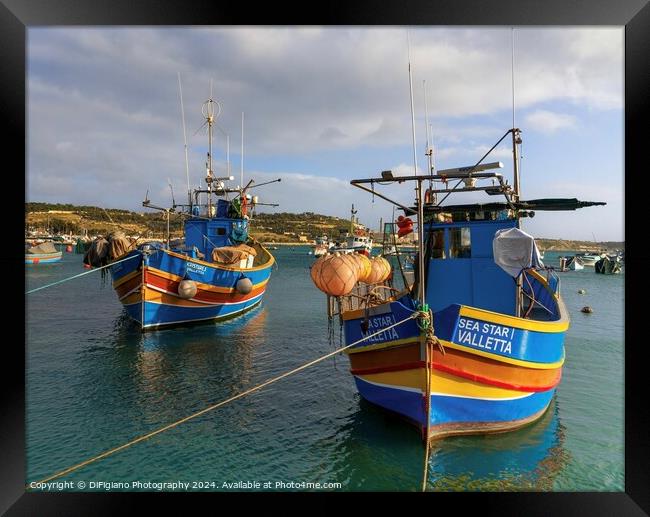Marsaxlokk Fishing Boats Framed Print by DiFigiano Photography