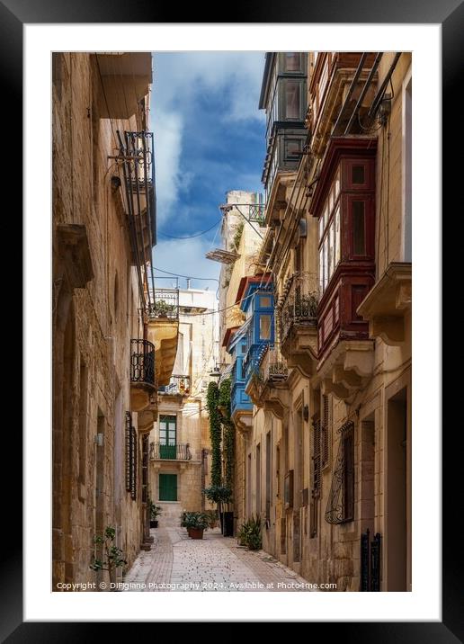 Vittoriosa City Street Framed Mounted Print by DiFigiano Photography