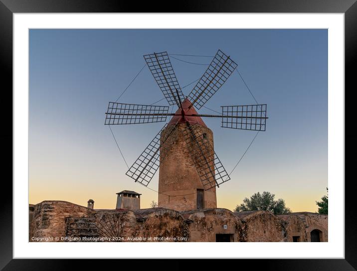 Algaida Windmill Framed Mounted Print by DiFigiano Photography