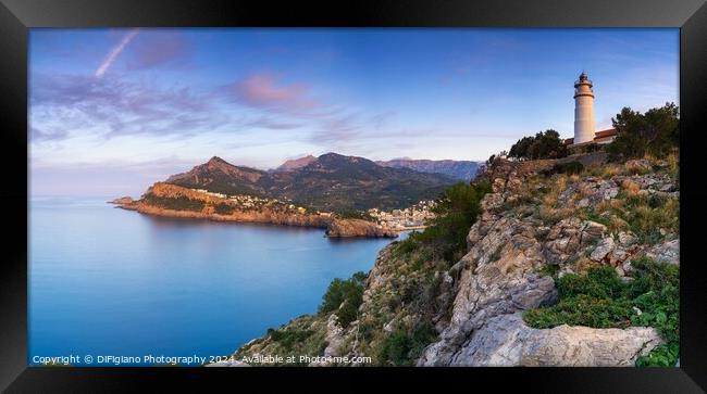 Cap Gros Lighthouse Panorama Framed Print by DiFigiano Photography
