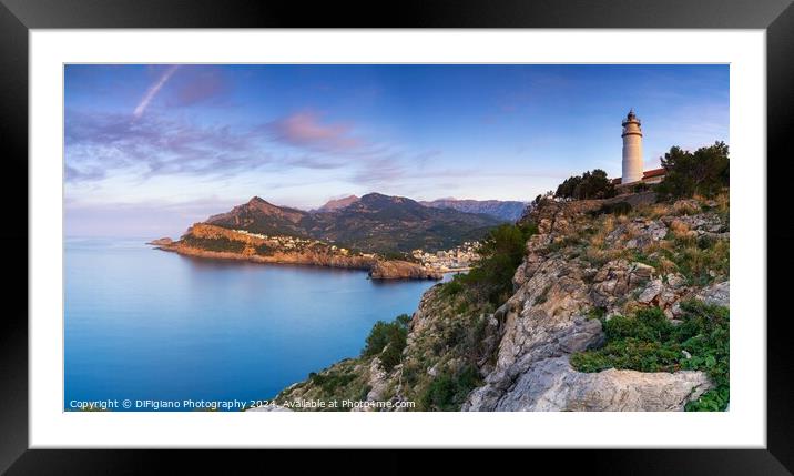 Cap Gros Lighthouse Panorama Framed Mounted Print by DiFigiano Photography