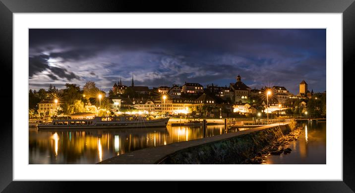 Murten By Night Framed Mounted Print by DiFigiano Photography
