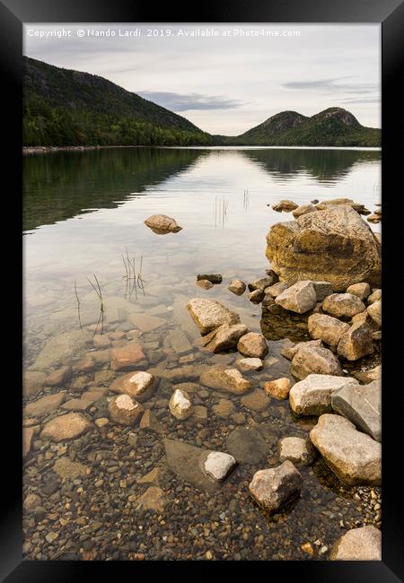Jordan Pond Framed Print by DiFigiano Photography