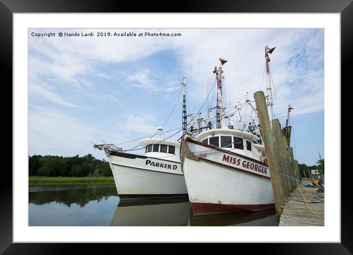 McClellanville Shrimpers Framed Mounted Print by DiFigiano Photography
