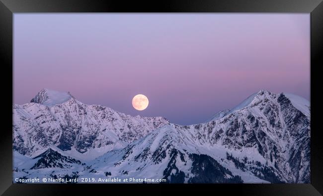 Winter Moonrise Framed Print by DiFigiano Photography