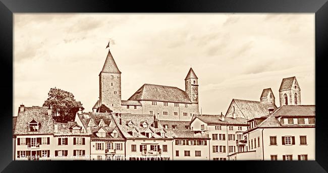Rapperswil Castle Sepia Framed Print by DiFigiano Photography